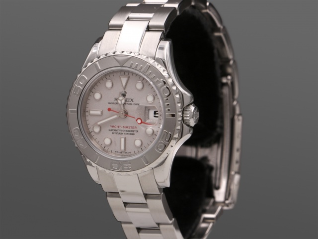 SÅLD - Rolex Lady Yacht-Master Stål/Platina 169622, Full set, Servad -22