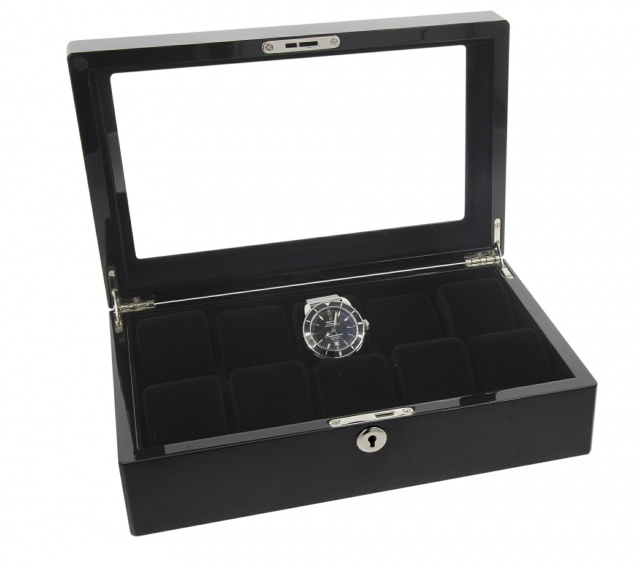 Timekeeper Storage Svart, förvaringsbox för 10 klockor