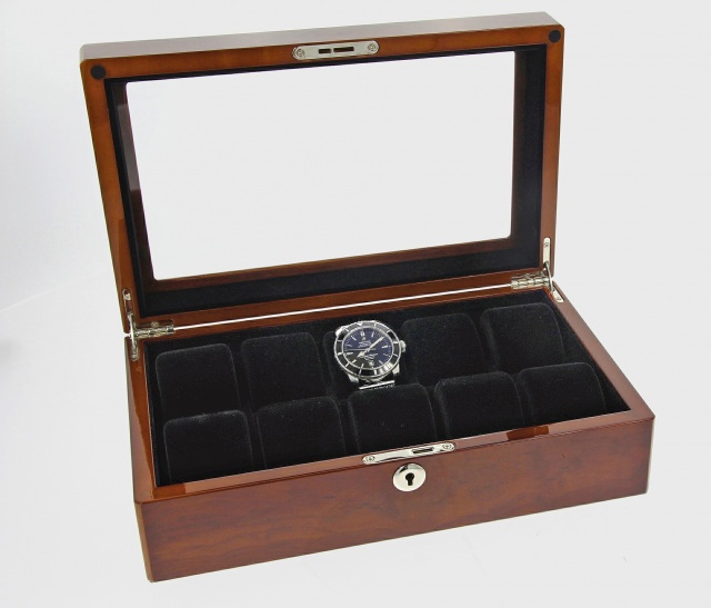 Timekeeper Storage Mahogny, förvaringsbox för 10 klockor