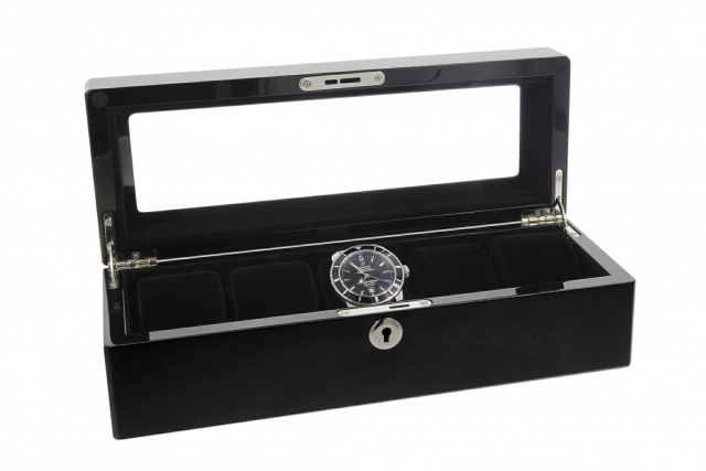 Timekeeper Storage Svart, förvaringsbox för 5 klockor