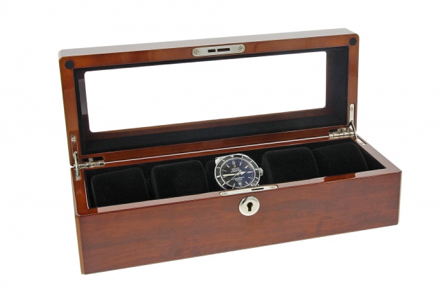 Timekeeper Storage Mahogny, förvaringsbox för 5 klockor