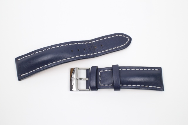 SÅLT - Breitling läderband, blått kalv, 24-20 mm