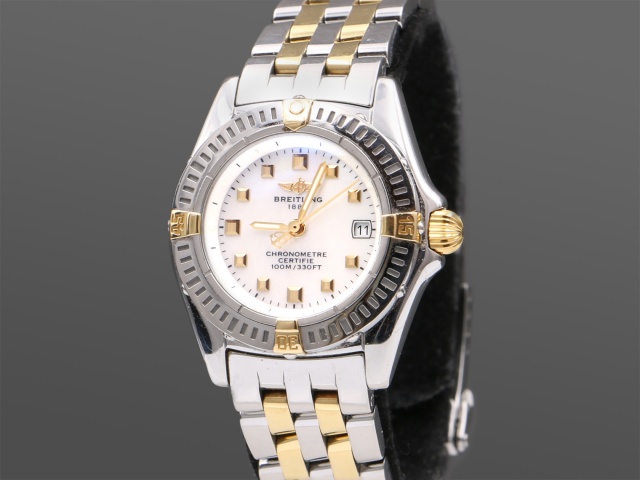SÅLD - Breitling Callistino MOP 32mm, Guld/Stål Pilot, Full set SE 2002