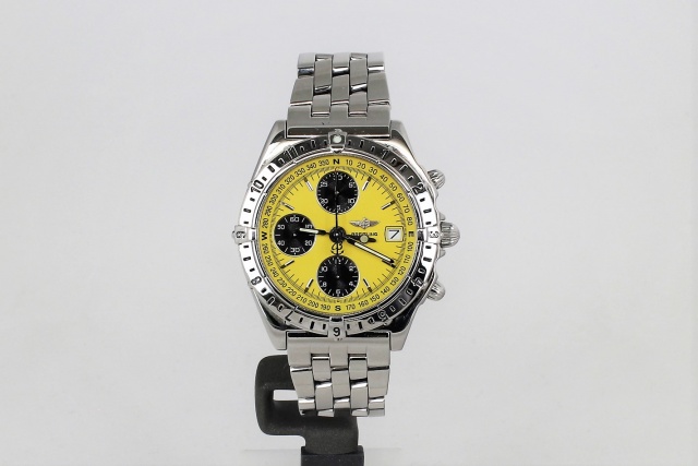 SÅLD - Breitling Chronomat Longitude GMT, gul tavla