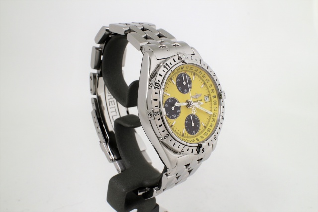 SÅLD - Breitling Chronomat Longitude GMT, gul tavla
