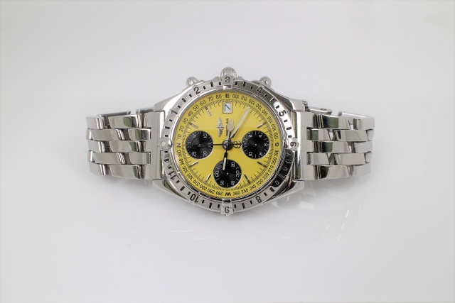 SÅLD - Breitling Chronomat Longitude GMT, gul tavla