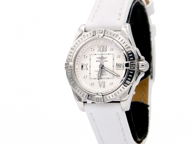 SÅLD - Breitling Cockpit Lady 32mm diamantindex - Full set, nyservad