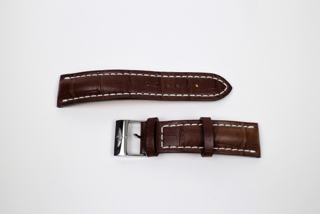 SÅLT - Breitling läderband, brunt kroko, 22-20 mm (oanvänt)