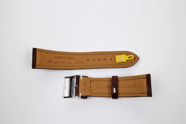 SÅLT - Breitling läderband, brunt kroko, 22-20 mm (oanvänt)