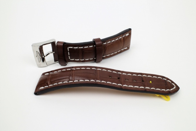 SÅLT - Breitling läderband, brunt kroko, 22-20 mm (oanvänt)