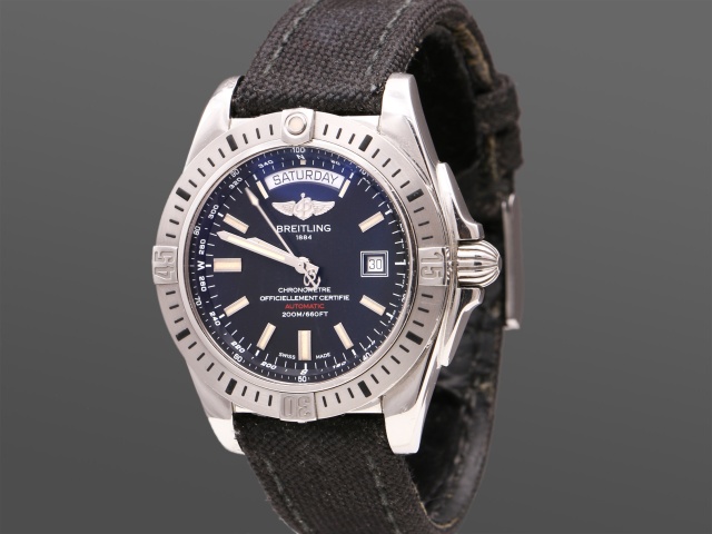 SÅLD - Breitling Galactic 44 Day Date, Svart, Full set 2016