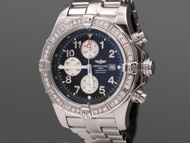 SÅLD - Breitling Super Avenger Chrono Dia Bezel, Full set 2005