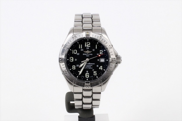 SÅLD - Breitling SuperOcean 1500M Svart tavla, Full set, Nyservad