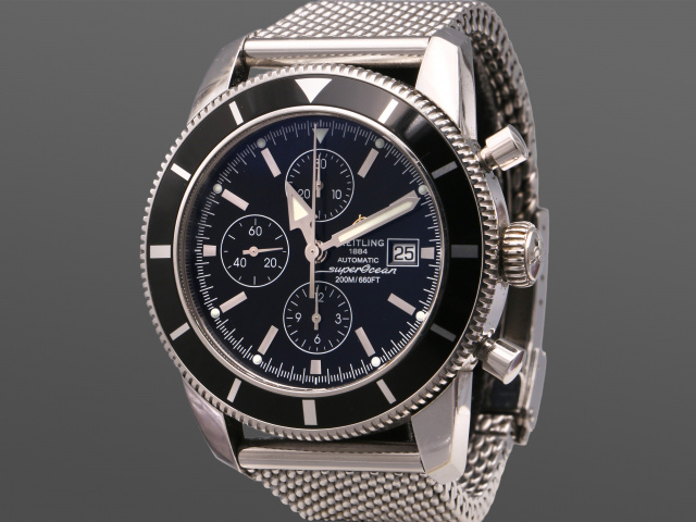 SÅLD - Breitling SuperOcean Heritage Chrono Svart, Full set SE 2009