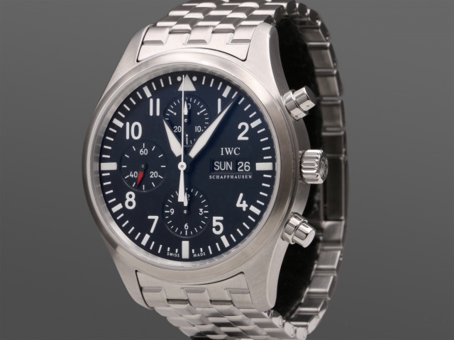 SÅLD - IWC Pilots Day Date Chrono, Full set -08, Nyservad