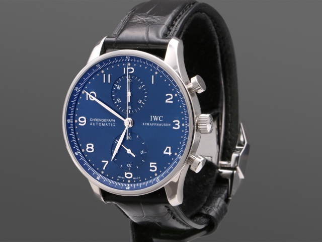 SÅLD - IWC Portuguese Chronograph, Blå - 2019 Nyskick