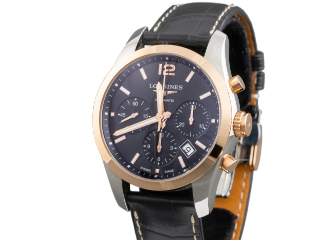 SÅLD - Longines Conquest Classic Chronograph, Guld/Stål