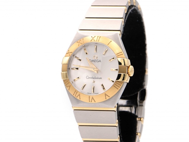 SÅLD - Omega Constellation Guld/Stål Quartz 27 mm, Full set 2019, nyskick