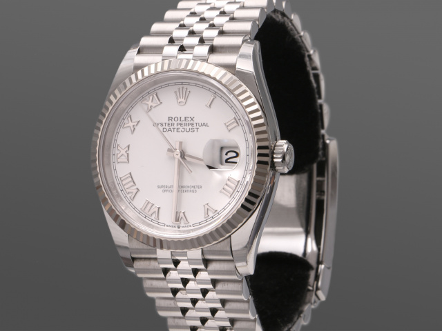 SÅLD - Rolex Datejust 36 Stål/Vitguld, Jubilee - Nyservad, Full set 2019