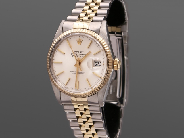 SÅLD - Rolex Datejust 36 Guld/Stål 16013, Full set -84, Nyservad