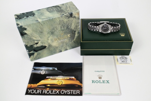 SÅLD - Rolex Ladies Oyster Perpetual Date, full set, svensksåld