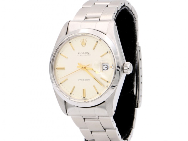 SÅLD - Rolex Oysterdate Precision, open six - Nyservad