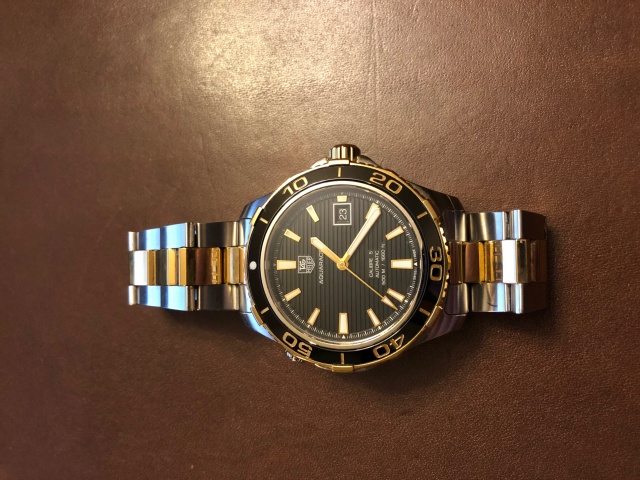 SÅLD - TAG Heuer Aquaracer Calibre 5 Guld/Stål Svart 41 mm