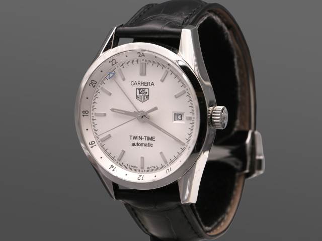 SÅLD - TAG Heuer Carrera Calibre 7 Twin Time 39mm, Full set, servad -24
